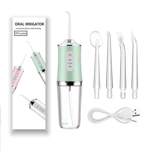 Irrigador Dental Portátil de 4 Boquillas